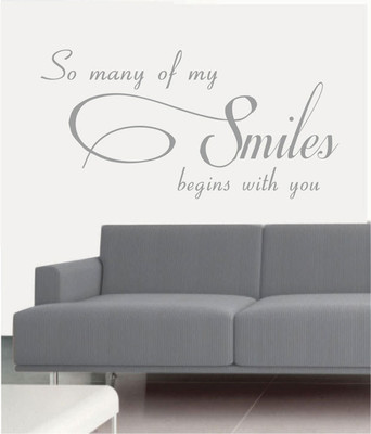 50% OFF on Ritzy Smile Begins With Living Room Wall Quotes Wall Decal Sticker