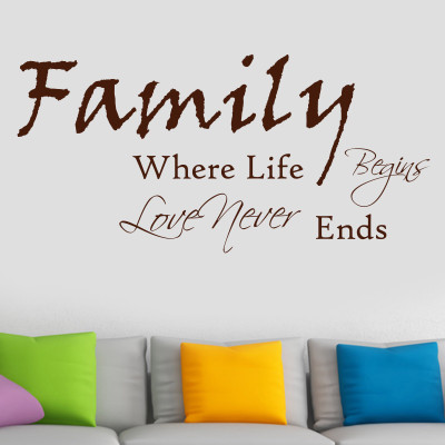 55% OFF on D��cor Kafe Decal Style Family Never Ends Wall Art Tiny Size-22*10 Inch Wall Sticker Sticker Pack of 1