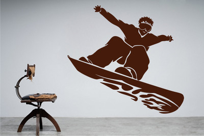 81% OFF on D��cor Kafe Decal Style Skateboarder Wall Art Medium Size- 20*18 Inch Color - Brown Wall Sticker Sticker Pack of 1