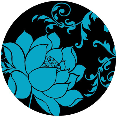 Chipakk Floral Motif Blue Wall Decal Medium Pigmented Polyvinyl Films Imported Sticker