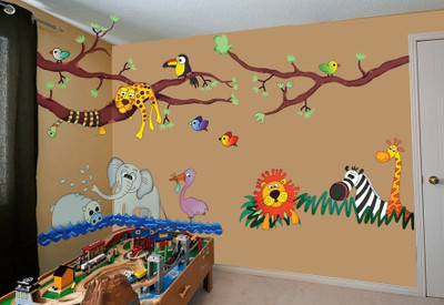 10% OFF on WallDesign Wild Jungle Hangout PVC Sticker 10% OFF on WallDesign Wild Jungle Hangout PVC Sticker