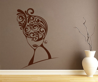 87% OFF on D��cor Kafe Decal Style Swirls in Hair Wall Art Medium Size- 26*38 Inch Wall Sticker Sticker Pack of 1