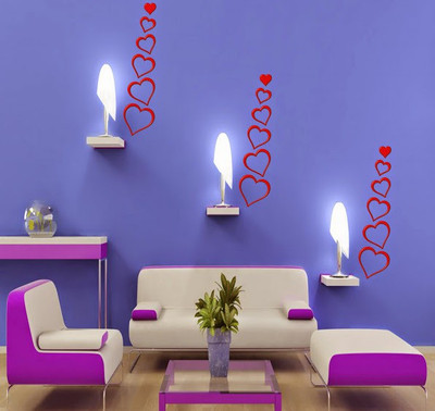 66% OFF on DeStudio 18 Red Hearts 3D Acrylic Sticker Pack of 18