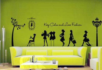 45% OFF on Hoopoe Decor Keep calm and love fashion Wall Sticker Pack of 1