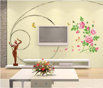 33% OFF on Pindia Red Rose & Butterfly Design Wall Sticker 33% OFF on Pindia Red Rose & Butterfly Design Wall Sticker