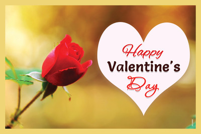 16% OFF on Happy Valentine Heart With Red Rose Paper Print 16% OFF on Happy Valentine Heart With Red Rose Paper Print