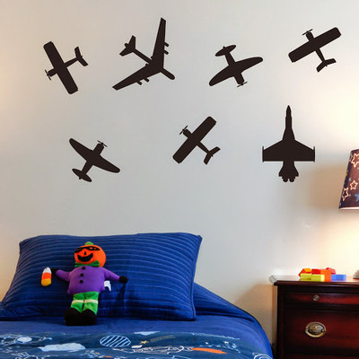 50% OFF on DeStudio Planes Kids Jets Children Wallart Color Black Size 150 X 60 Cms Wall Sticker