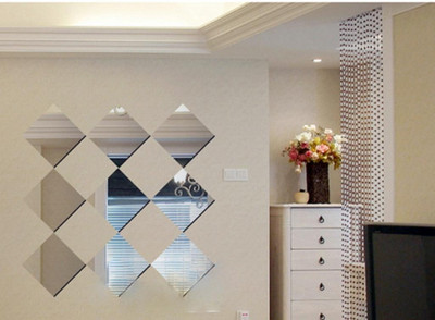 28% OFF on Saifee 3D Home Office Decor Wall Decals Square Acrylic Sticker