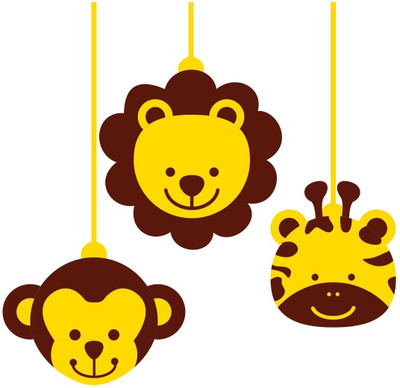 Chipakk Animal Faces Kids Decal Small Pigmented Polyvinyl Films Imported Sticker