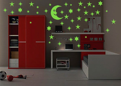 61% OFF on Wall Whispers Moon and Star 40 Vinyl Sticker Pack of 1