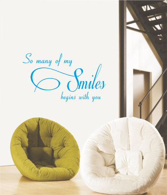 50% OFF on Ritzy Smile Begins With Living Room Wall Quotes Wall Decal Sticker