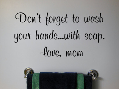 44% OFF on Decor Kafe Wash Your Hands Wall Decal Medium Size-25 x 12 inch Black Vinyl Film Sticker Pack of 1