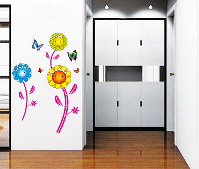 33% OFF on Pindia Three Smiling Sun Flower Wall Sticker 33% OFF on Pindia Three Smiling Sun Flower Wall Sticker