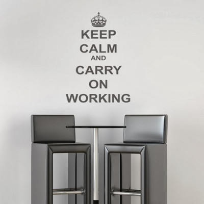 44% OFF on DeStudio Keep Calm And Carry On Working One Size Tiny Wall Sticker