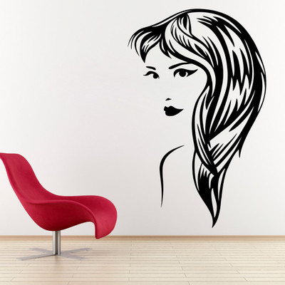 88% OFF on D��cor Kafe Decal Style Female Portrait Wall Sticker Large Size-23*28 Inch Wall Sticker Sticker Pack of 1