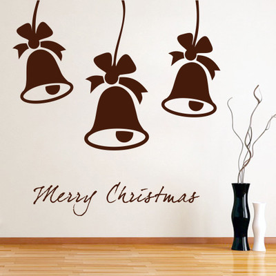 87% OFF on D��cor Kafe Decal Style Christmas Bells Wall Art Large Size- 37*38 Inch Wall Sticker Sticker Pack of 1