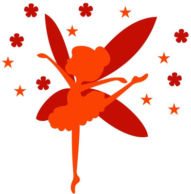 Chipakk Dancing Fairy Orange Wall Decal Small Pigmented Polyvinyl Films Imported Sticker