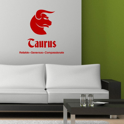 Chipakk Taurus Zodiac Decal - Red-M Pigmented Polyvinyl Films Imported Sticker
