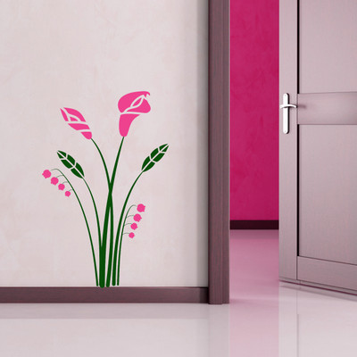 Chipakk Bunch of flowers 3 - Pink Wall Decal Medium Pigmented Polyvinyl Films Imported Sticker