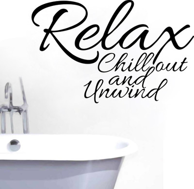 80% OFF on Decor Kafe Relax Chill out Wall Decal Large Size-30 x 19 inch Black Vinyl Film Sticker Pack of 1