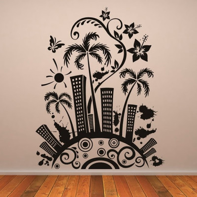50% OFF on DeStudio Floral City Decorative One Size Mega Wall Sticker