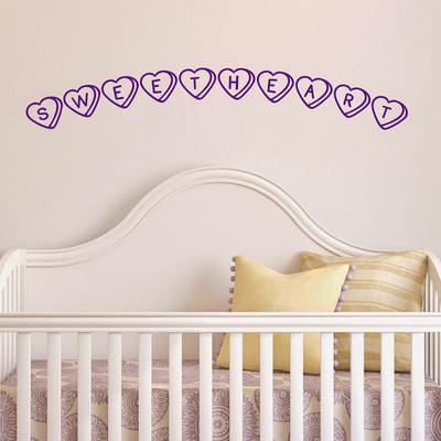 50% OFF on DeStudio Sweetheart Sweets Love Wallart Color Purple Size 150 X 60 Cms Wall Sticker