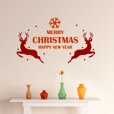 Chipakk Christmas Reindeer Decal - Orange & Red Pigmented Polyvinyl Sticker Chipakk Christmas Reindeer Decal - Orange & Red Pigmented Polyvinyl Sticker