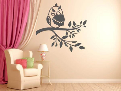 50% OFF on Hoopoe Decor Owl Hiding in His Wing Wall Sticker Pack of 1