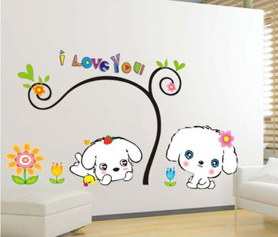 33% OFF on Pindia Cute Loving Dogs Design Wall Sticker 33% OFF on Pindia Cute Loving Dogs Design Wall Sticker