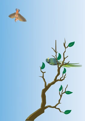 16% OFF on Beautiful Poster Of Birds And Tree Paper Print