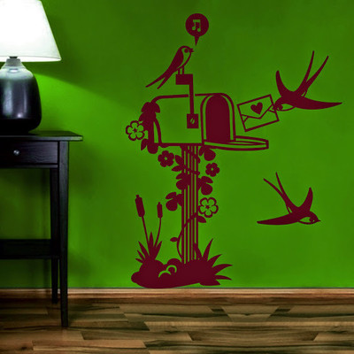 50% OFF on DeStudio DeStudio Bird Mailbox Two Wall Stickers Size MEGA WALL STICKER Sticker