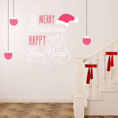 69% OFF on Decor Kafe Decal Style Christmas and HNY Art Medium Size- 21*15 Inch Wall Sticker Pack of 1