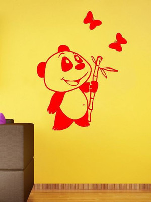 80% OFF on Wall1ders Butterflies N Panda PVC Vinyl Sticker Sticker Pack of 1