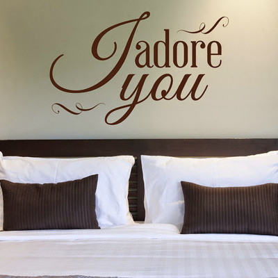50% OFF on DeStudio I Adore You Love Bedroom Wallart2 Color Brown Size 135 X 60 Cms Wall Sticker