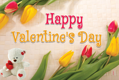 16% OFF on Poster - Happy Valentine'S Day with Bloom Border Colorful Decoration Flora Paper Print