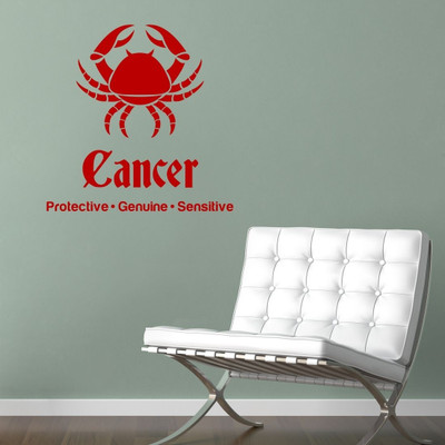 Chipakk Cancer Zodiac Decal - Red-M Pigmented Polyvinyl Films Imported Sticker