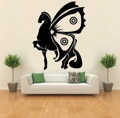 42% OFF on Hoopoe Decor Horse and butterfly Wall Sticker Pack of 1