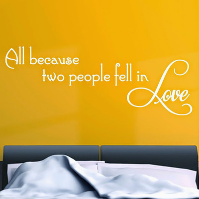 50% OFF on DeStudio Love Quote Fell In Love Cute Family Wallart Vinyl Color White Size 150 X 60 Cms Wall Sticker