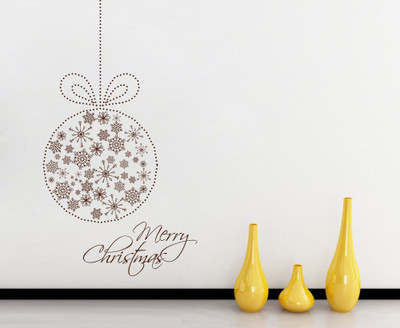 80% OFF on D��cor Kafe Decal Style Christmas Ball Wall Art Medium Size- 15*28 Inch Wall Sticker Sticker Pack of 1