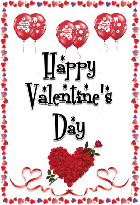 16% OFF on Flying Ballons With Love In Heart Paper Print