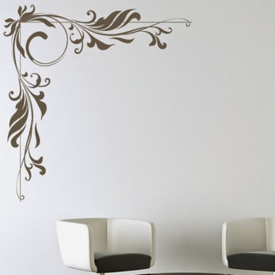 50% OFF on DeStudio Embellishment Corner Floral Decorative Size Giant WALL STICKER Sticker