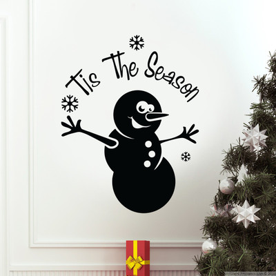 Decor Kafe Decal Style Tis The Season Large Size-21*27 Inch Color - Black Vinyl Film Sticker (Pack Of 1)