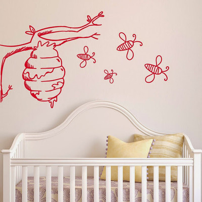 80% OFF on DeStudio Bees Hanimaly Tree Cute Animal Wall Sticker Sticker