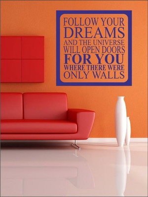 80% OFF on Wall1ders Follow Your Dreams PVC Vinyl Sticker Sticker Pack of 1