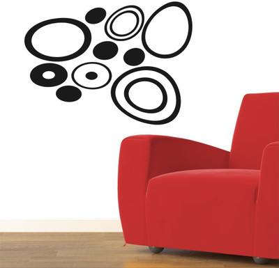 20% OFF on Chipakk Abstract Circles - Black Small Pigmented Polyvinyl Films Imported Sticker