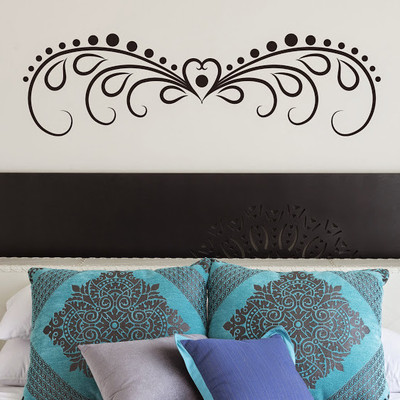 87% OFF on DeStudio Heart Border Bed Decor Love Wallart Color Black Size 45 X 60 Cms Wall Sticker