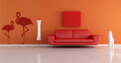 28% OFF on Dream On Walls Flamingo Self Adhesive Vinyl Decal Sticker