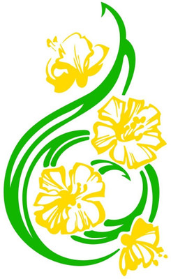 Chipakk Curvy flower 1 - Yellow Wall Decal Medium Pigmented Polyvinyl Films Imported Sticker
