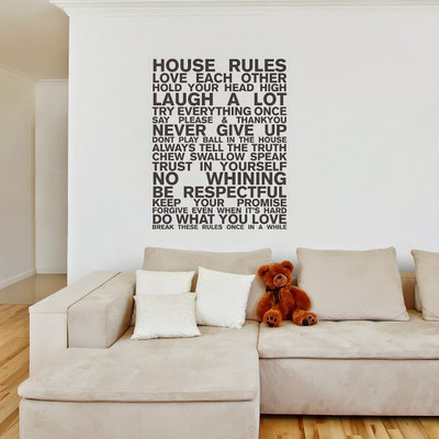 50% OFF on DeStudio House Rules Color Brown Size 150 X 60 Cms Wall Sticker
