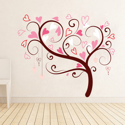 62% OFF on Decor Kafe Decal Style Heart Shaped Tree Art Small Size14*12 Inch Wall Sticker Pack of 1